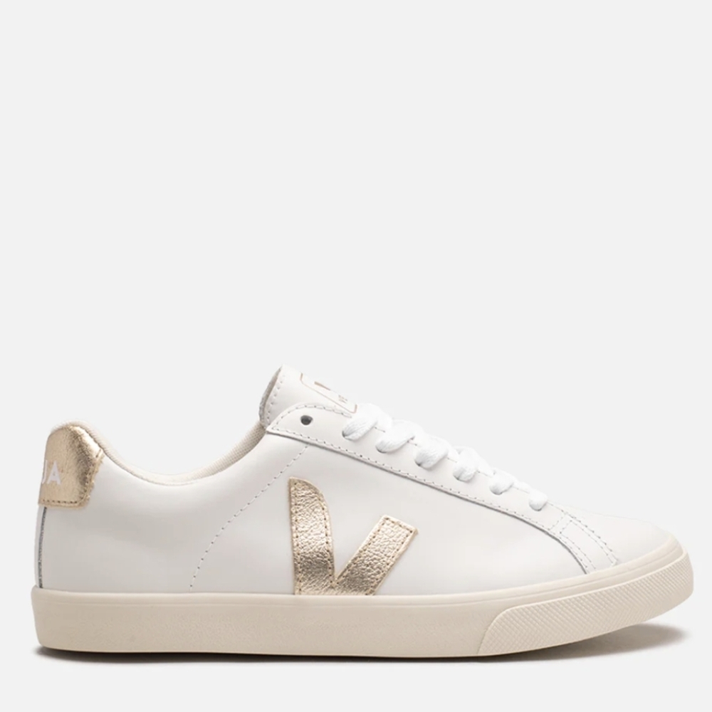 Veja ESPLAR LOGO LEATHER - WHITE / PLATINE 5 womens